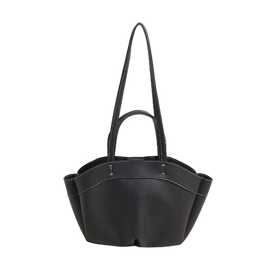 Large Capacity PU Tote Bag – Women’s Shoulder Handbag with Double Straps