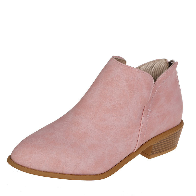 Bottines Femme en Daim avec Fermeture Éclair – Style Martin, Talon Bas Confortable, Tailles 36–43