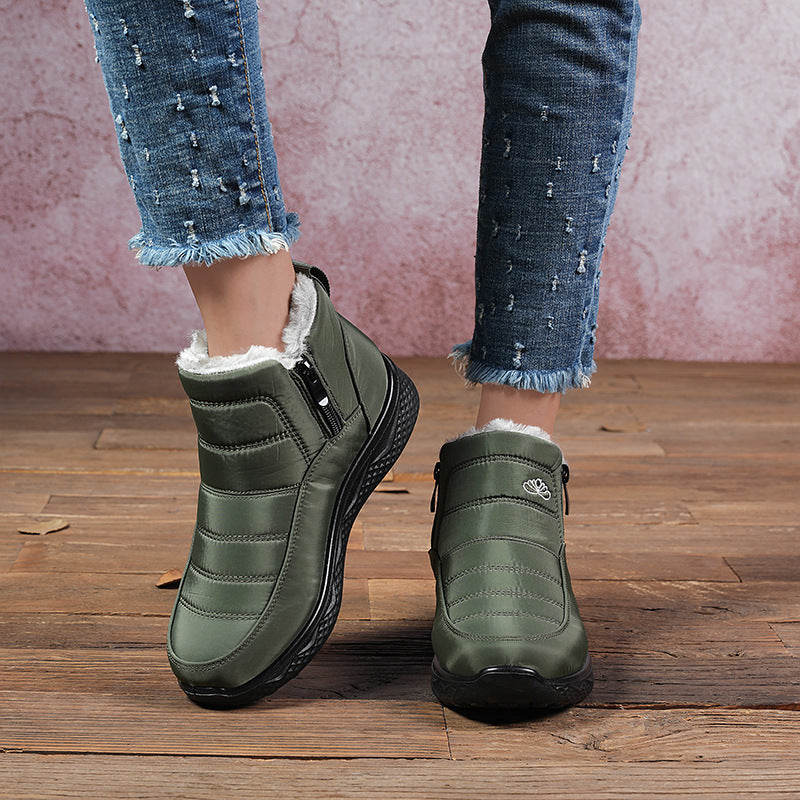 Bottes Neige Femme Chaudes Épaissies – Doublées Laine Lavée, Imperméables, Grandes Tailles 35–45
