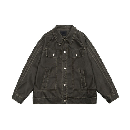 Veste Homme PU – Mode Nationale – Printemps & Automne – Poches Couture