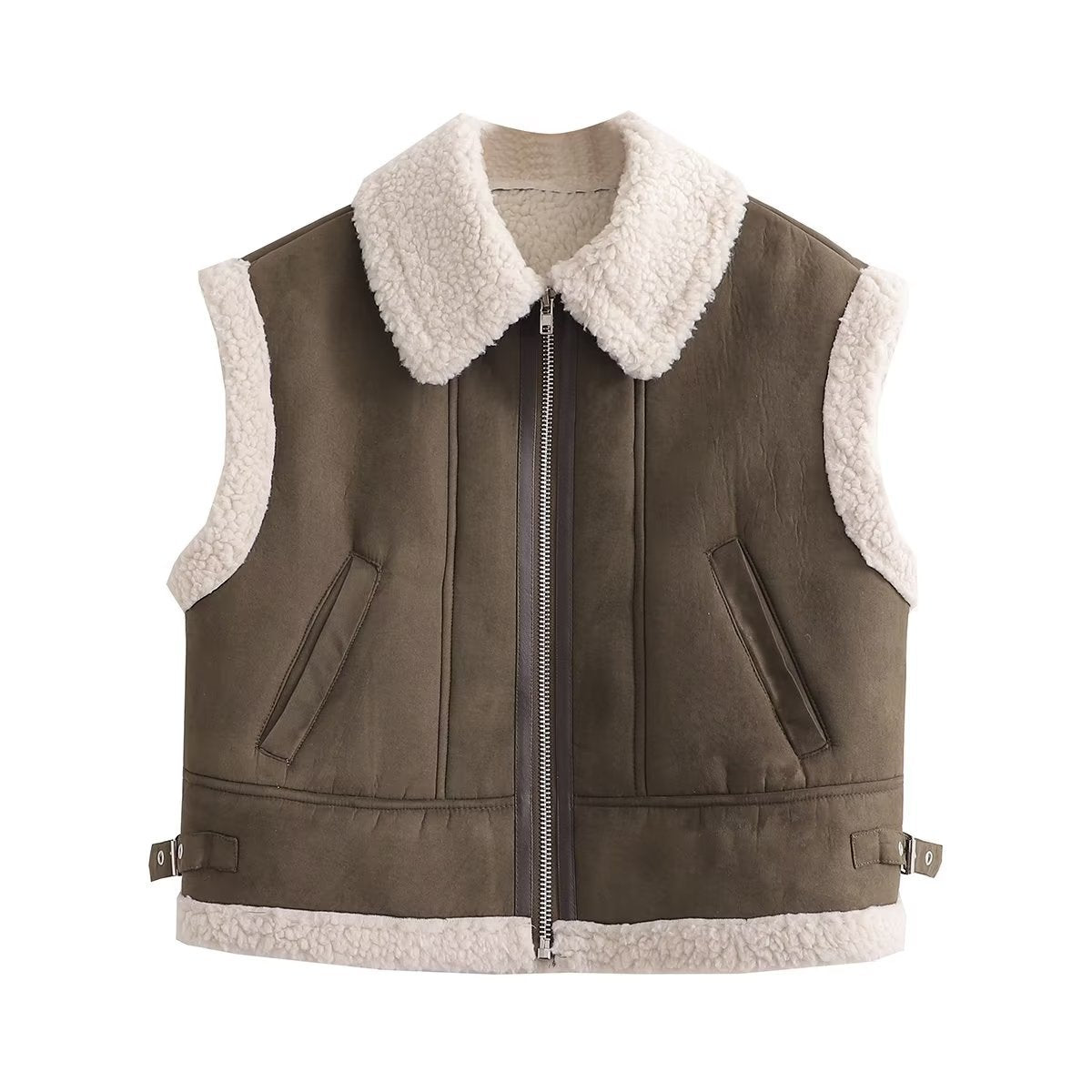Cardigan Femme Street Hipster en Fourrure Synthétique – Style Européen et Américain – Tailles S à L