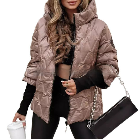 Veste Femme à Capuche – Manteau Patchwork Ample et Élégant