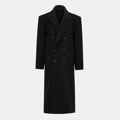 Manteau Femme Automne-Hiver – Long en Laine, Col Tailleur, Style Chic & Décontracté