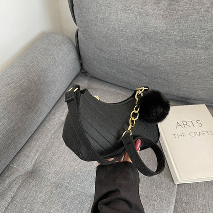 Sac Bandoulière Femme Rétro Uni – Sac d’Épaule Décontracté PU Style Street