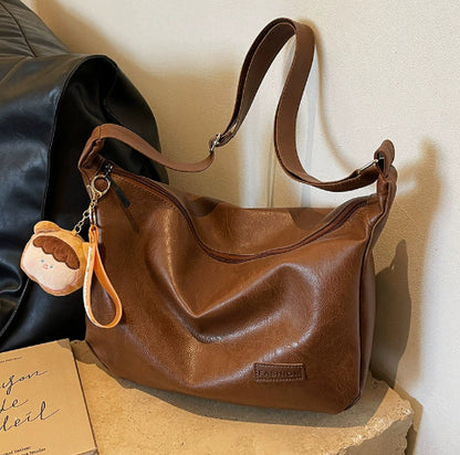 Fashionable Retro Dumpling Shoulder Messenger Bag – PU Leather, European & American Style