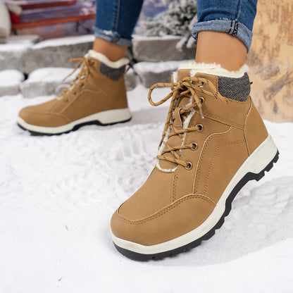 Bottines Femme Hiver en Suède – Chaudes, Antidérapantes, Style Dr Martens, Tailles 36–41