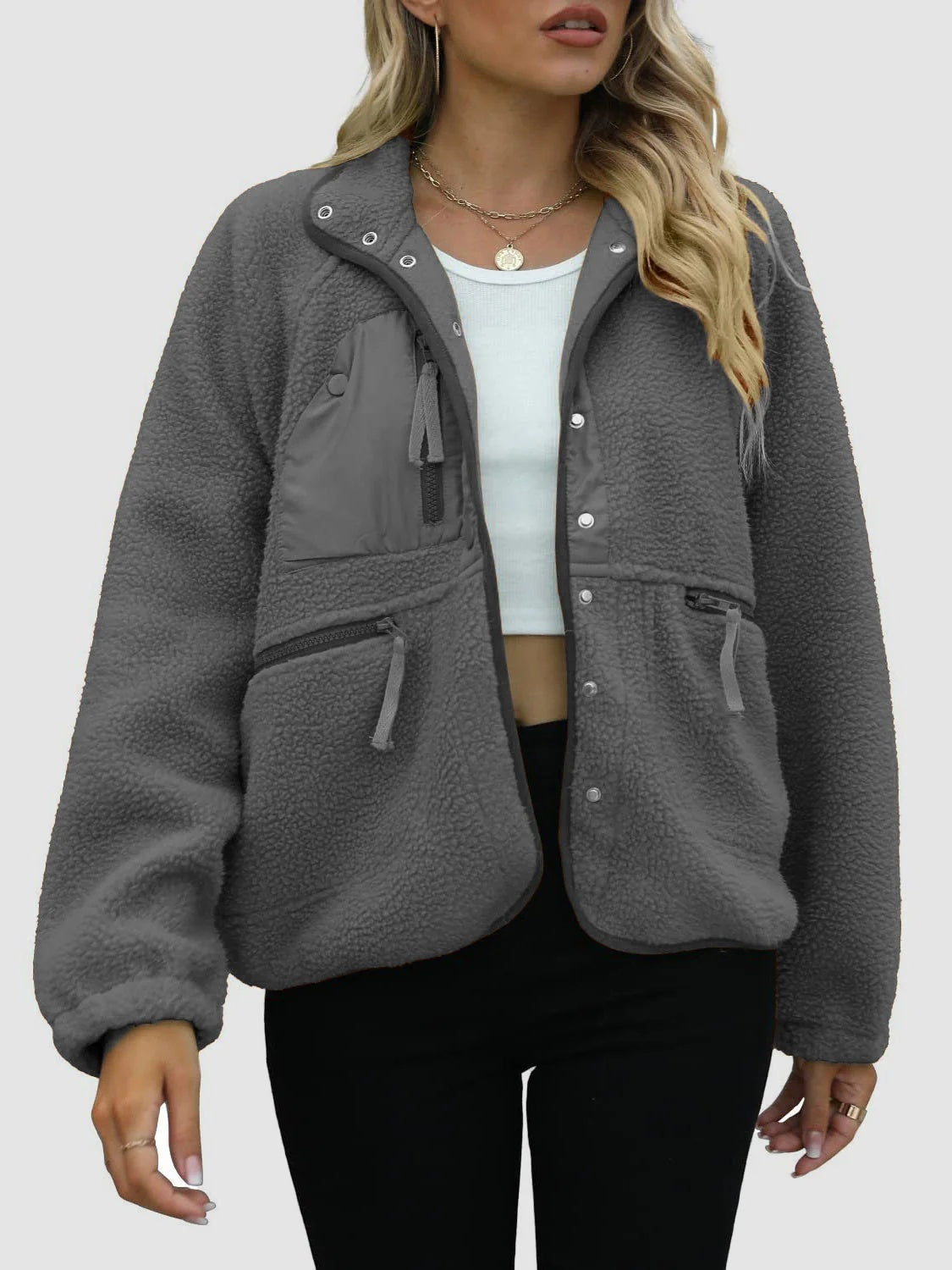 Veste Femme Style Japonais et Coréen en Laine avec Poches – Tailles M à XXL – Couleurs Variées