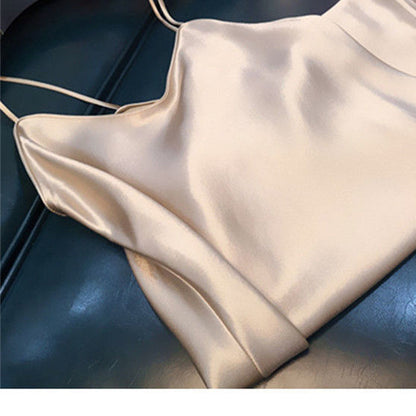 Robe Femme Bretelles Longue en Satin – Jupe A-Line, Style Chinois
