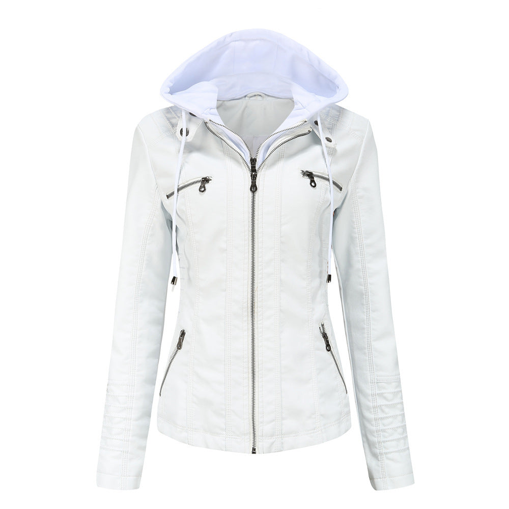 Veste Homme PU à Capuche – Style Urbain Décontracté – Similicuir