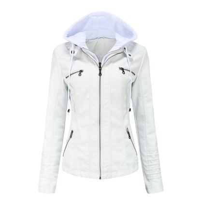 Veste Homme PU à Capuche – Style Urbain Décontracté – Similicuir