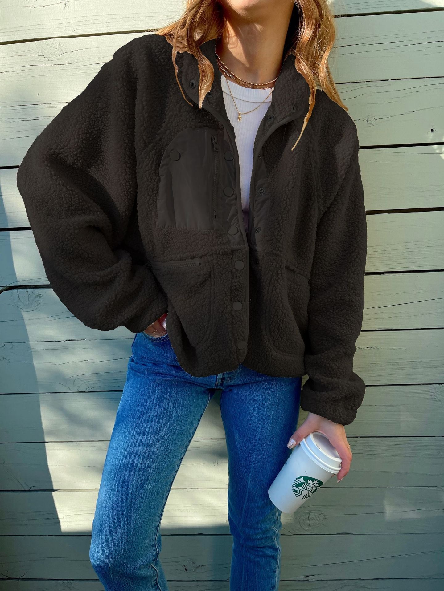 Veste Femme Style Japonais et Coréen en Laine avec Poches – Tailles M à XXL – Couleurs Variées