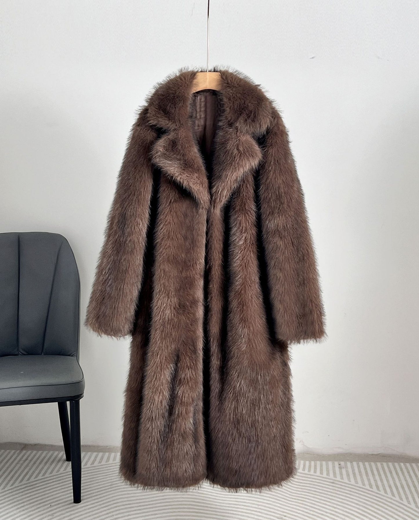 Manteau Femme Long 100cm en Fibre de Polyester avec Manches Longues et Finitions à Franges - L à XXL - Plusieurs Couleurs