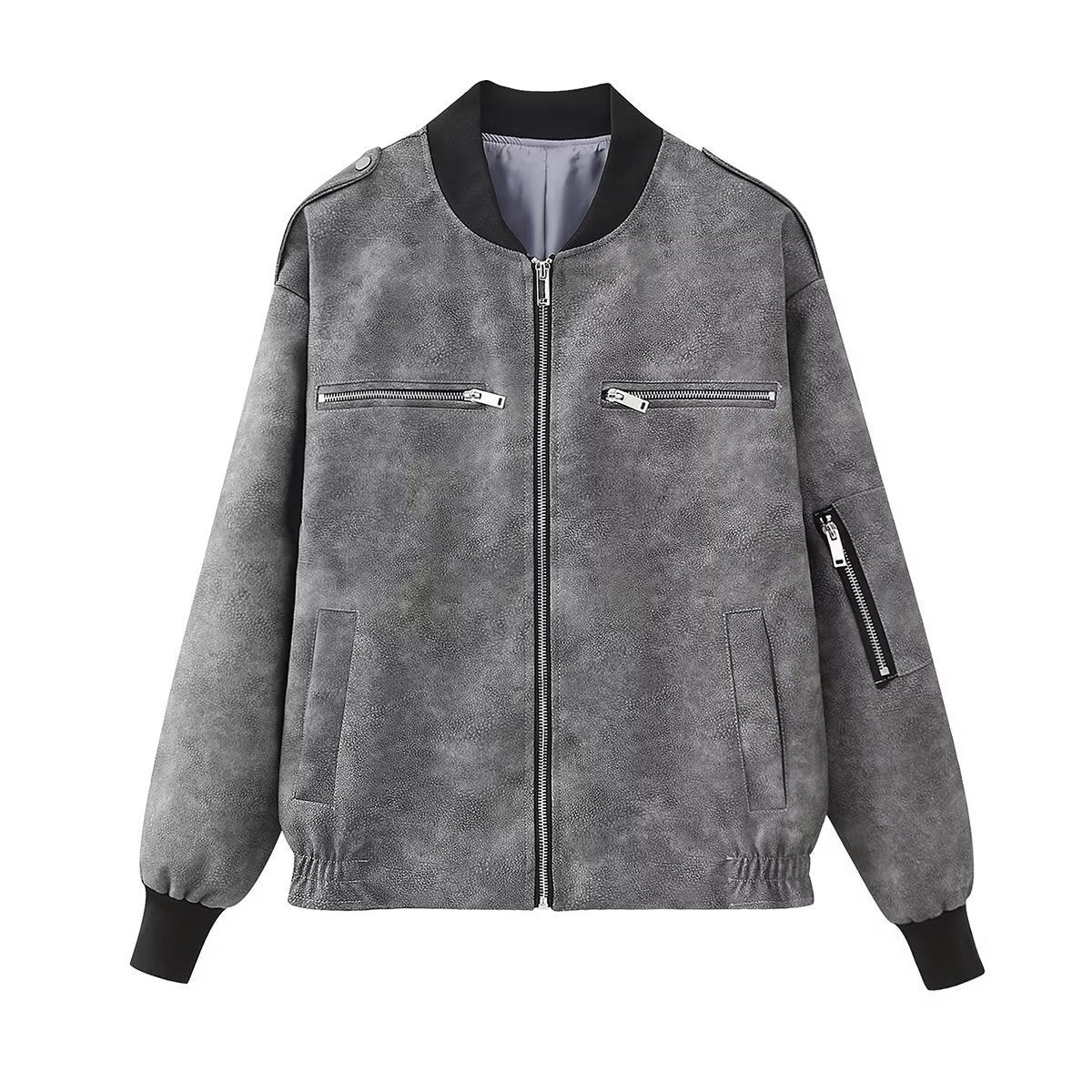 Pull Femme Street Hipster en Polyester – Manches Longues – Tailles S à L – Couleurs Gris et Marron Foncé