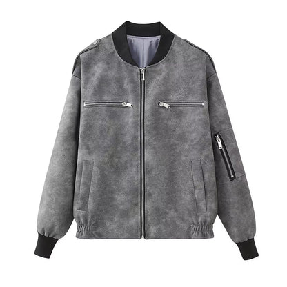 Pull Femme Street Hipster en Polyester – Manches Longues – Tailles S à L – Couleurs Gris et Marron Foncé