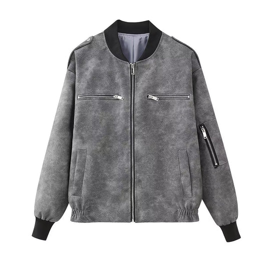 Pull Femme Street Hipster en Polyester – Manches Longues – Tailles S à L – Couleurs Gris et Marron Foncé
