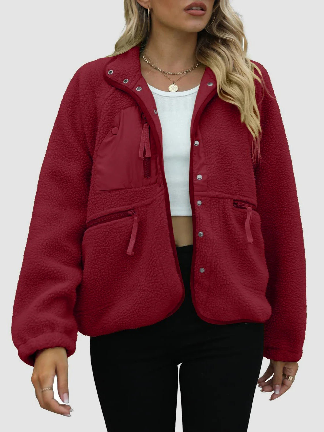 Veste Femme Style Japonais et Coréen en Laine avec Poches – Tailles M à XXL – Couleurs Variées