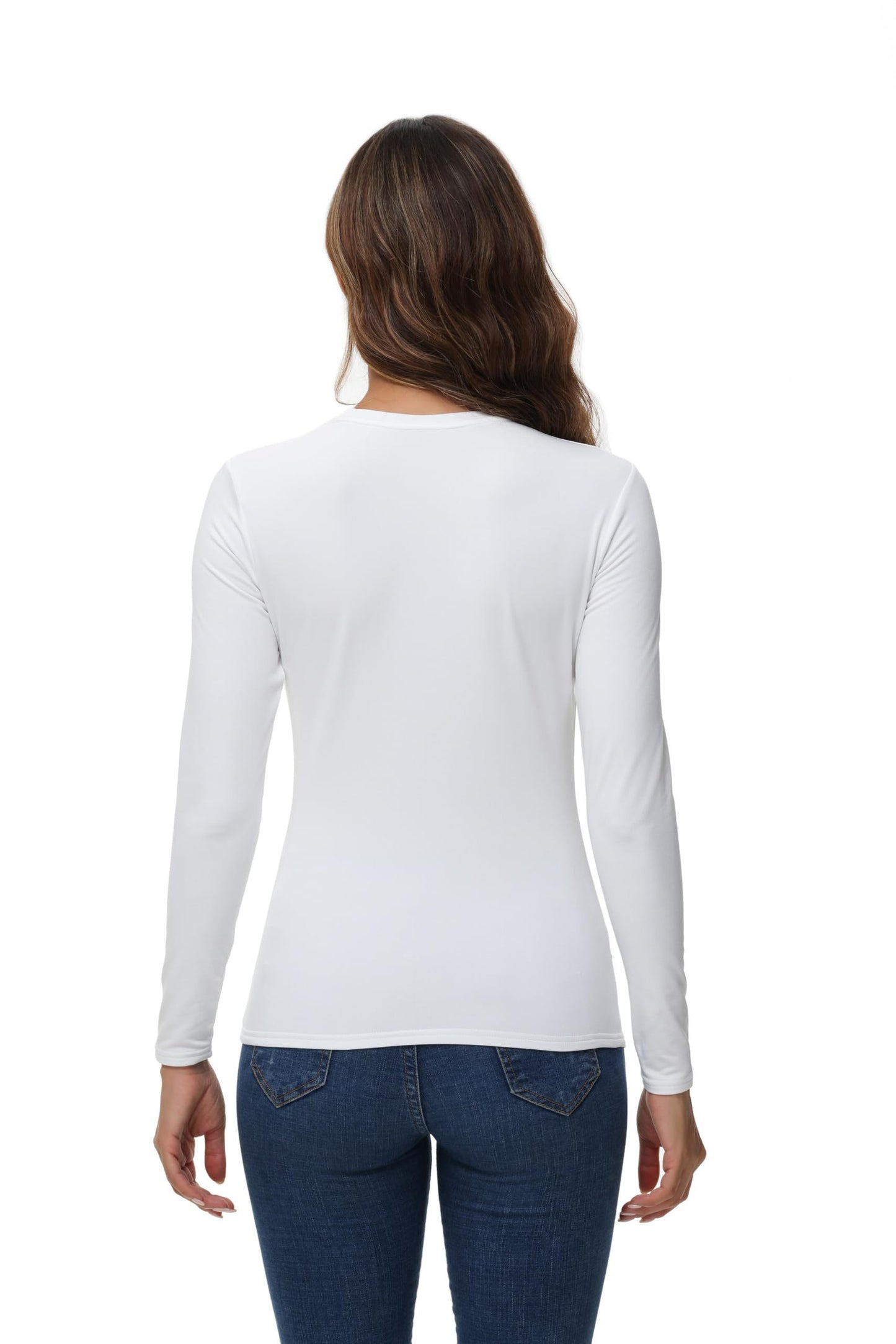 Top Femme Uni – Manches Longues, Col Rond, Style Décontracté