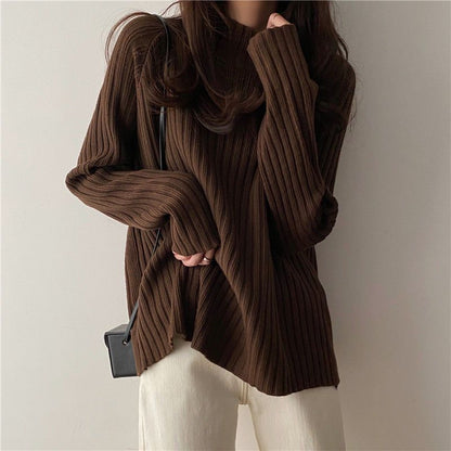 Pull Femme Col Montant Style Zen – Loose & Confort Épais