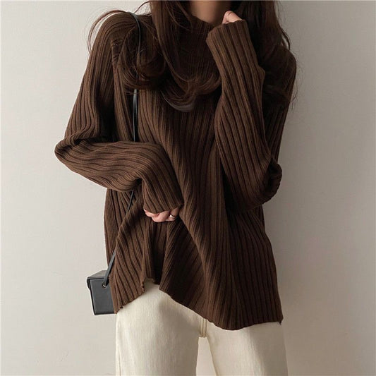 Pull Femme Col Montant Style Zen – Loose & Confort Épais