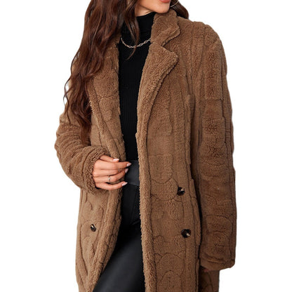 Manteau Femme Élégant en Polyester à Manches Longues - Tailles M à XL - Couleurs Multiples