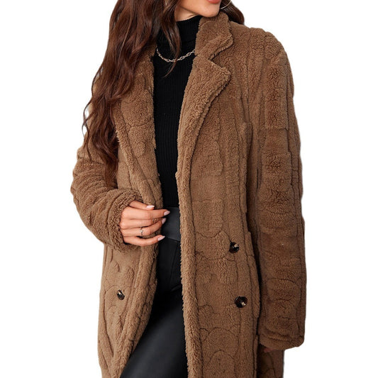 Manteau Femme Élégant en Polyester à Manches Longues - Tailles M à XL - Couleurs Multiples