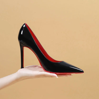 Escarpins Femme à Talon Stiletto – Talon Haut Noir avec Fond Rouge