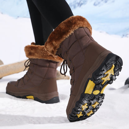 Bottes Hautes Femme Hiver – Imperméables, Chaudes en Laine Épaisse, Semelle Antidérapante, Tailles 36–42