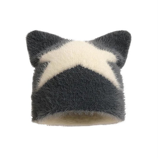 Bonnet Femme à Oreilles de Chat – Doux et Chaud – Papillon – Taille Unique