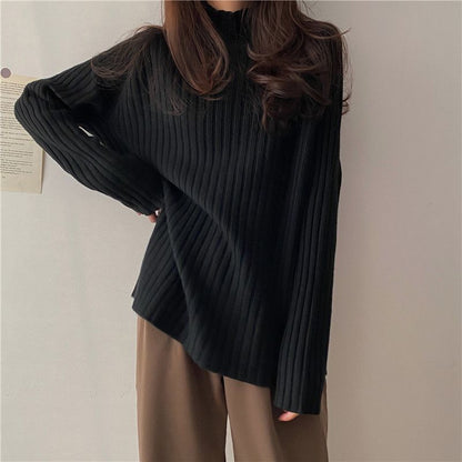 Pull Femme Col Montant Style Zen – Loose & Confort Épais