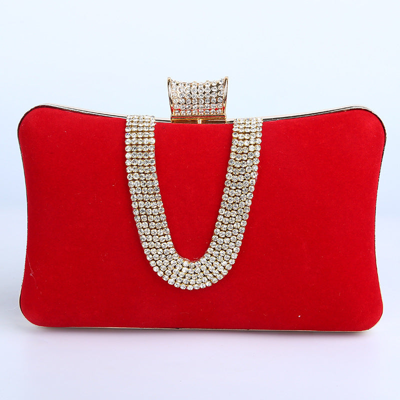 Sac de Soirée Femme – Style Européen-Américain, Velours U-Diamant, Forme Coussin
