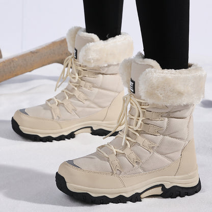 Bottes Hautes Femme Hiver – Imperméables, Chaudes en Laine Épaisse, Semelle Antidérapante, Tailles 36–42
