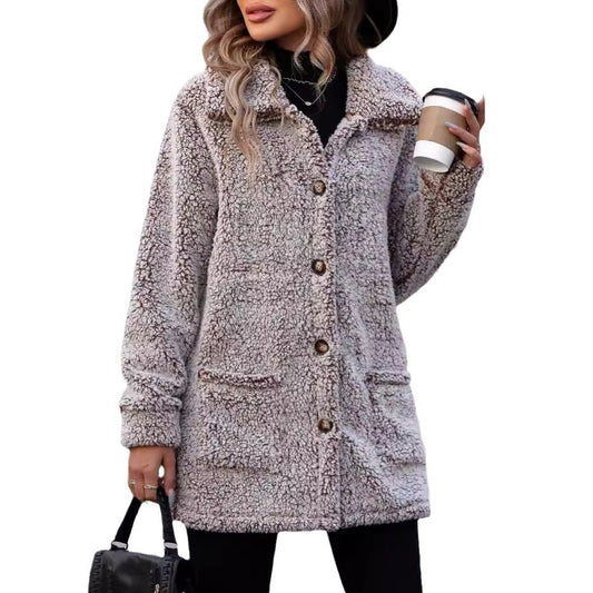Veste Femme Décontractée Ample – Cardigan Matelassé en Velours Bulle