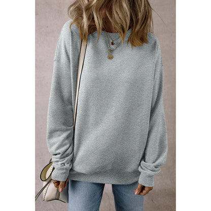 Pull Femme Oversize – Manches Longues, Impression, Style Décontracté
