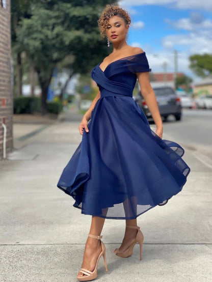 Robe de Soirée Femme – Épaules Dénudées, Dos Nu, Sexy et Élégante