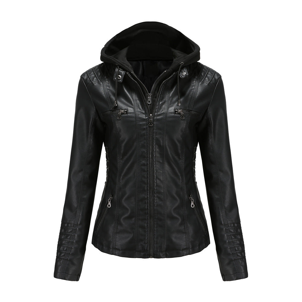 Veste Homme PU à Capuche – Style Urbain Décontracté – Similicuir