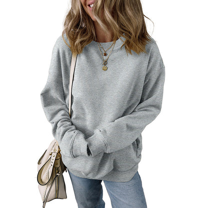 Pull Femme Oversize – Manches Longues, Impression, Style Décontracté