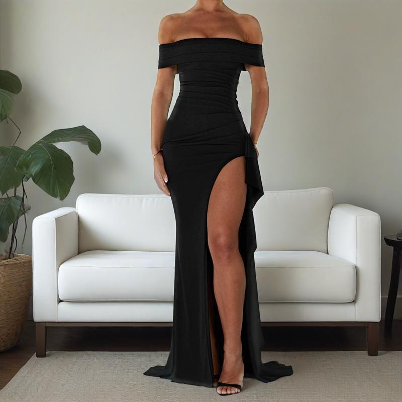 Robe Fendue Élégante Femme – Taille Haute, Style Chic & Tendance