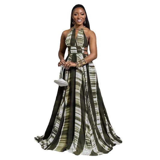 Robe Femme Été & Printemps – Sans Manches, Dos Nu, Swing Long, Style Commuting