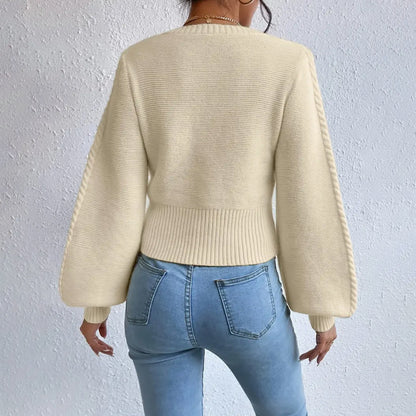 Pull Femme Col Carré Uni – Élégant et Confortable