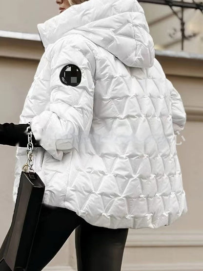 Veste Femme à Capuche – Manteau Patchwork Ample et Élégant