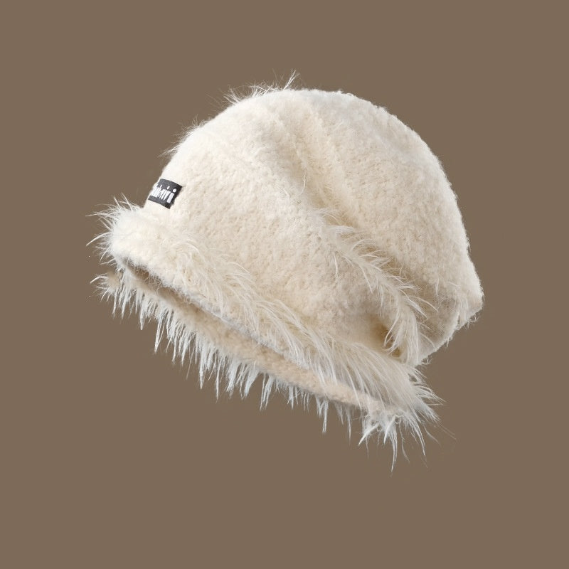 Bonnet Chaud Hiver Coréen – Tricoté Rayé Multicolore en Coton Doux