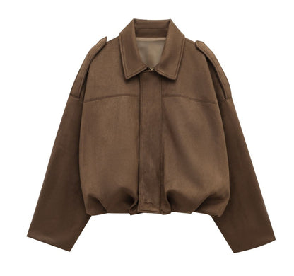 Chemise Femme à Col Revers Style Décontracté – Manches Longues – 100% Polyester – Coupe Courte
