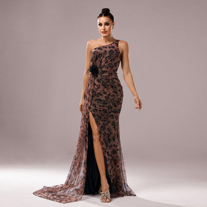 Jupe Femme Élégante Léopard à Paillettes – Jupe Courte Cintrée Style Chic