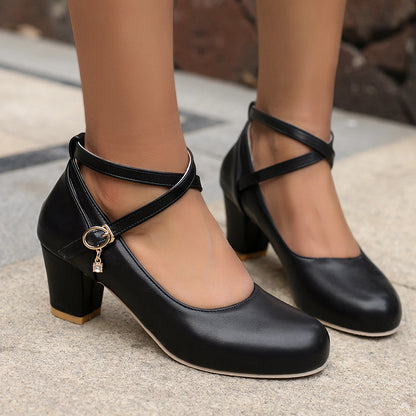 Chaussures Femme Talon Épais – Mary Jane, Talon Haut, Boucle