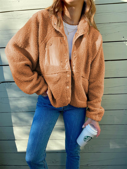 Veste Femme Style Japonais et Coréen en Laine avec Poches – Tailles M à XXL – Couleurs Variées