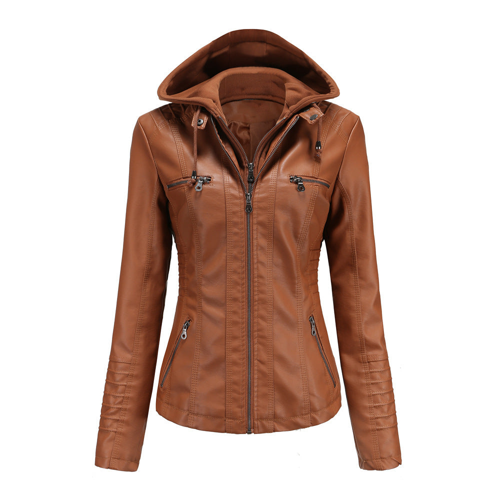 Veste Homme PU à Capuche – Style Urbain Décontracté – Similicuir