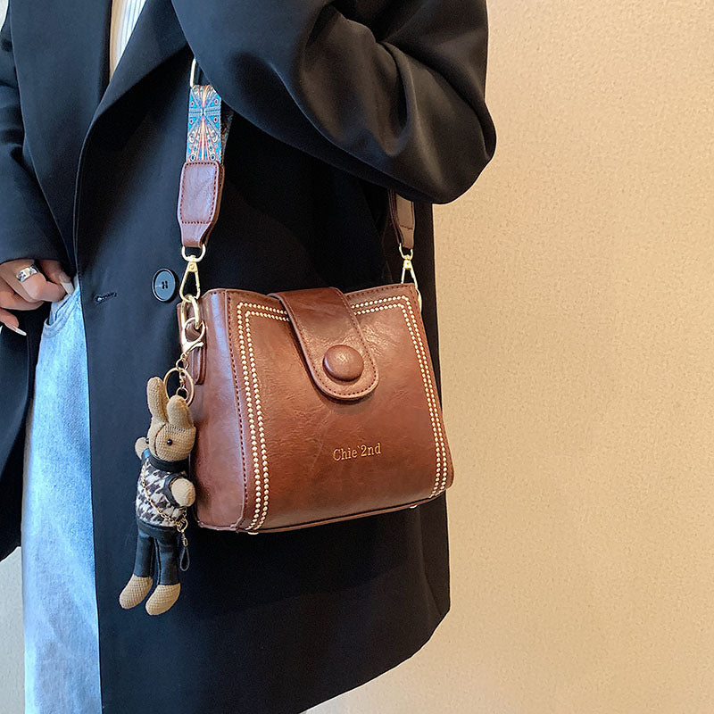 Sac Bandoulière Femme Nouvelle Mode – Style Rétro Européen & Américain, Texture Haute