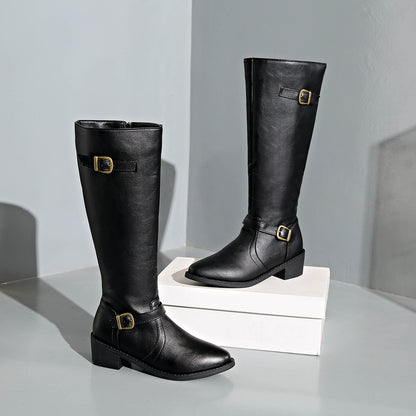 Bottes Frye Femme avec Boucle Décorative – Style Européen & Américain – Jaune, Noir & Bordeaux
