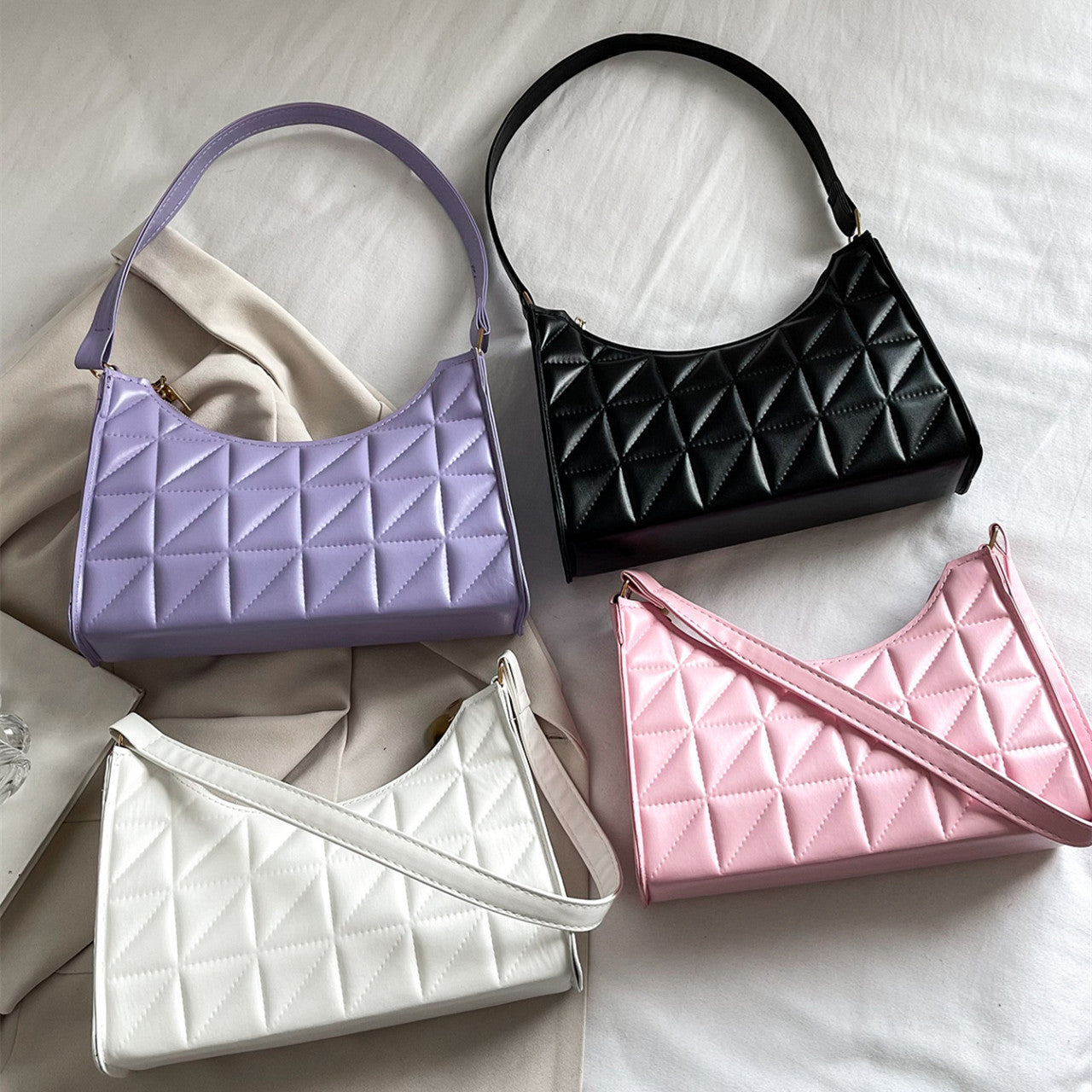 Sac Bandoulière Femme – Style Classique, Forme Losange, Couleurs Fraîches