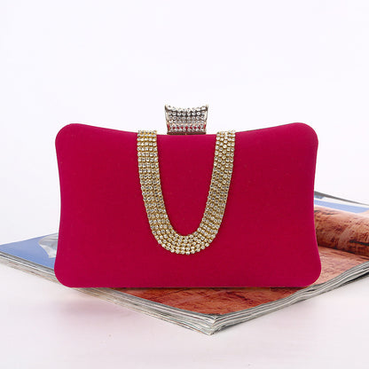 Sac de Soirée Femme – Style Européen-Américain, Velours U-Diamant, Forme Coussin